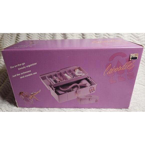 RareNIB Vintage 80s CABOODLES MakeUpCosmeticStorage PURPLE w/Tray &Orig BOX Vhtf - Picture 4 of 12